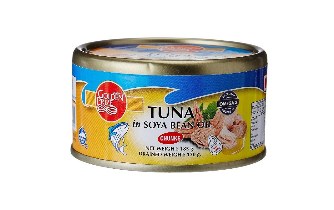 Golden Prize Tuna Chunks In Soya Bean Oil   Tin  185 grams